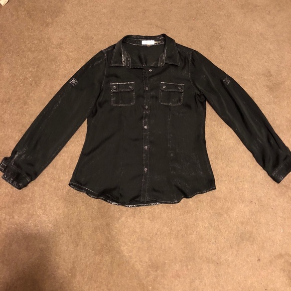 CK Metallic Button down - Picture 1 of 7